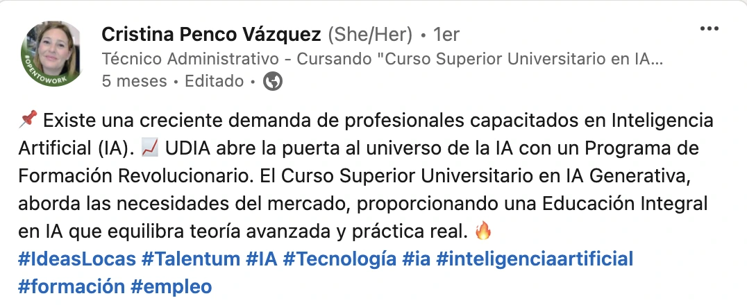 Opinión de alumno de UDIA